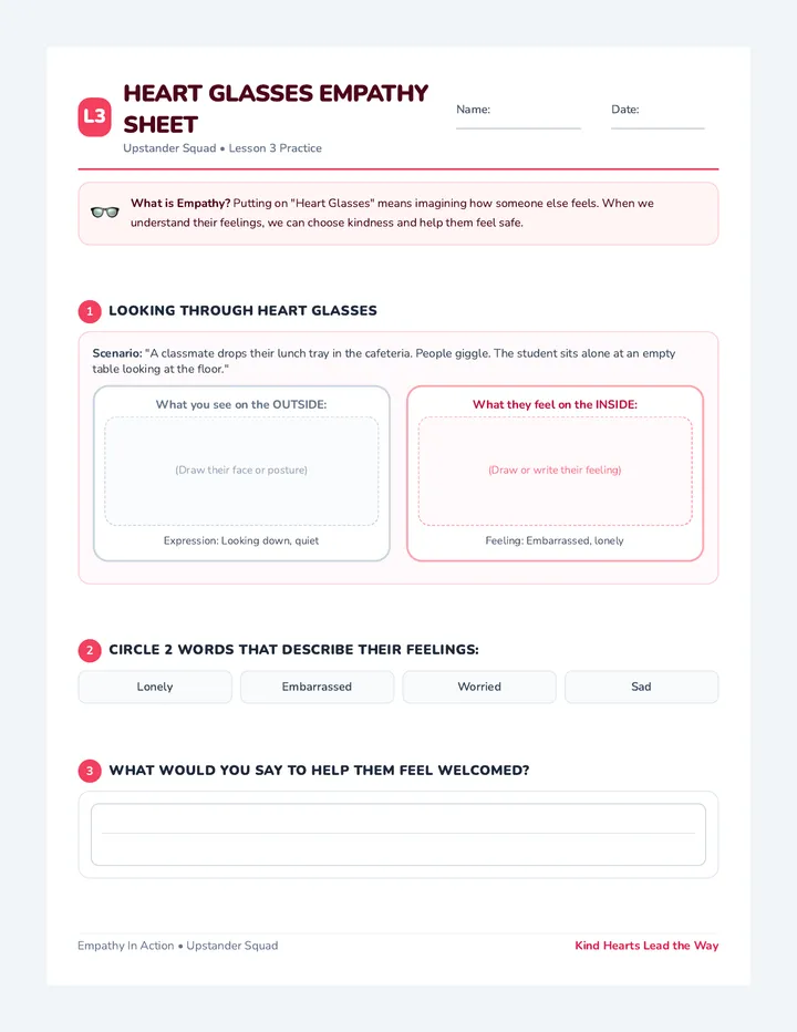 Empathy Check In Sheet