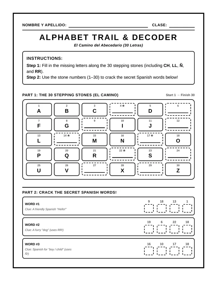 Alphabet Trail Activity