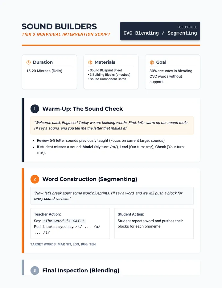 Sound Builders Session Script