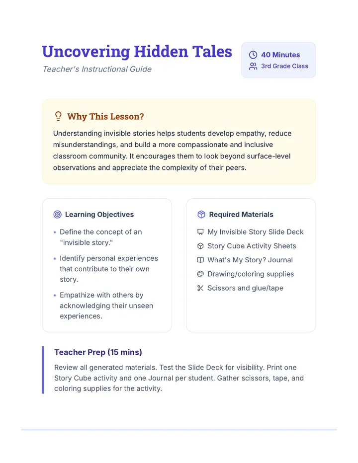 Uncovering Hidden Tales Lesson Plan