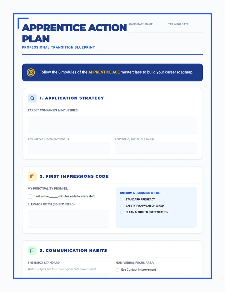 Application Action Plan Worksheet