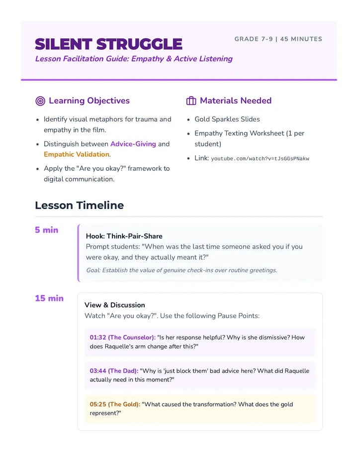 Silent Struggle Teacher Guide