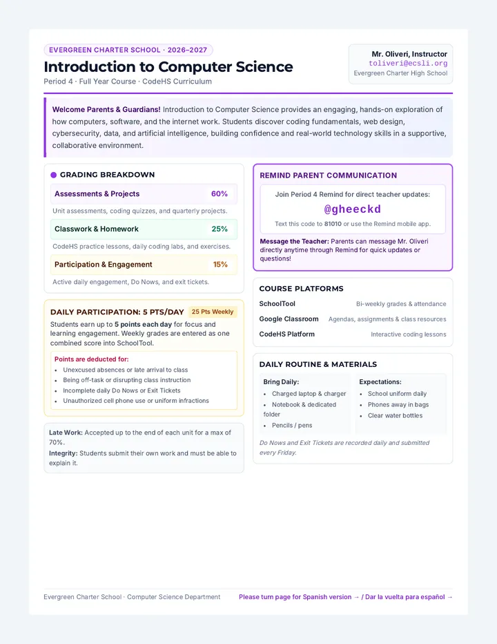 Intro CS Overview Handout