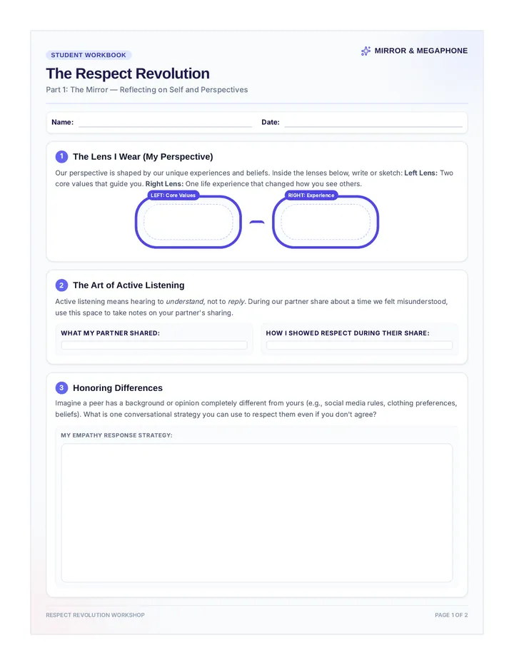Mirror Megaphone Worksheet
