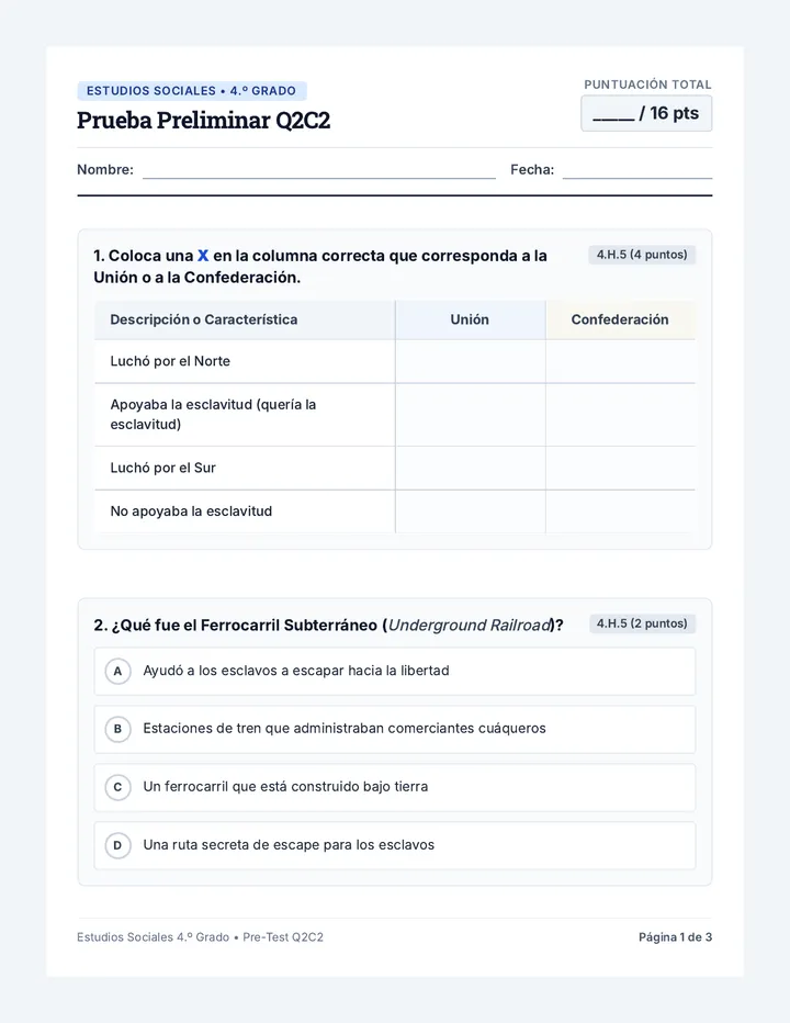 Estudios Sociales Prueba Preliminar
