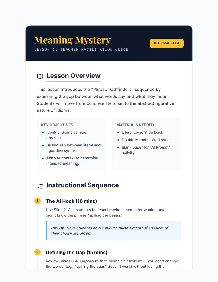 Meaning Mystery Teacher Guide
