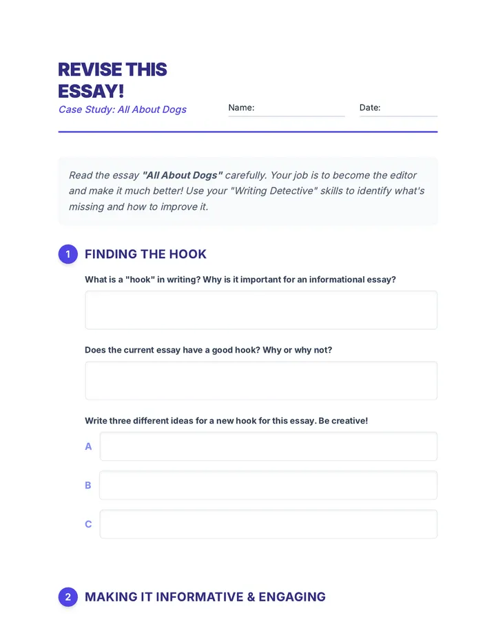 Revise This Essay Worksheet