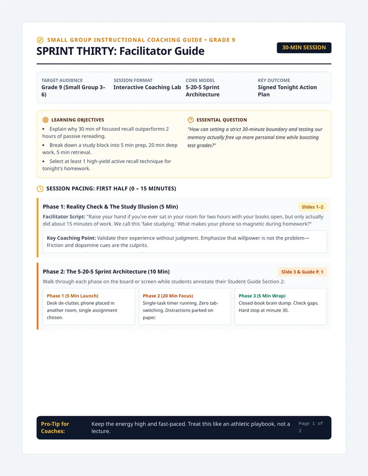 Sprint Thirty Facilitator Guide
