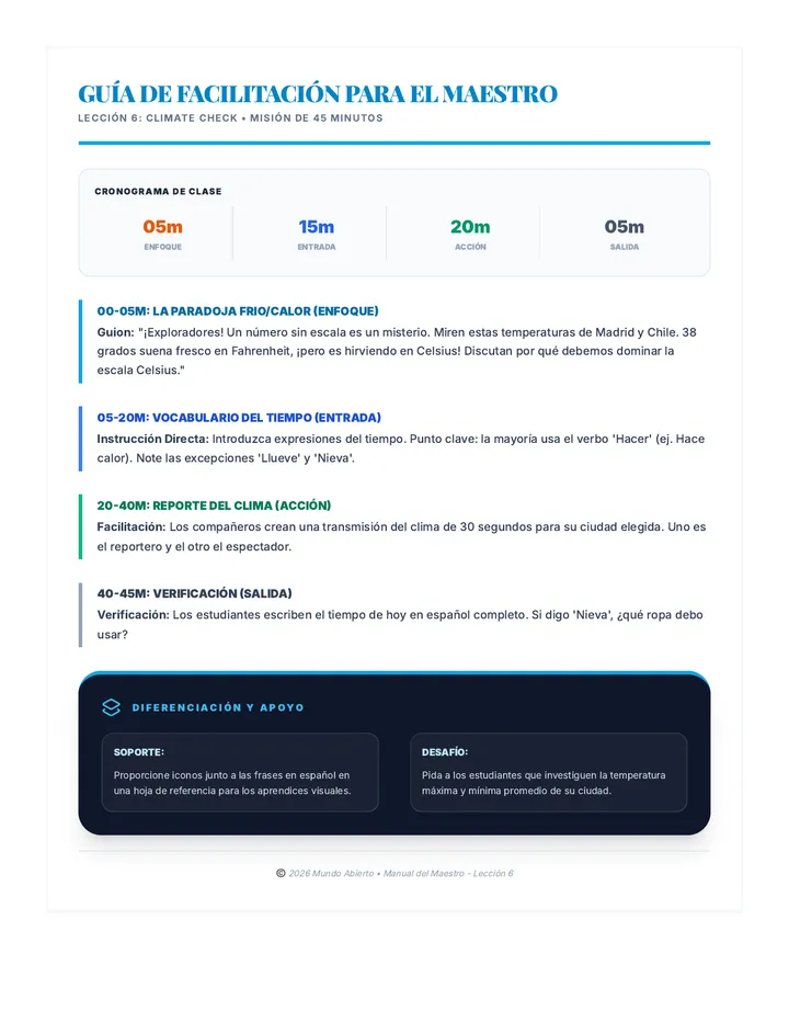 Guía del Maestro Climate Check (ES)