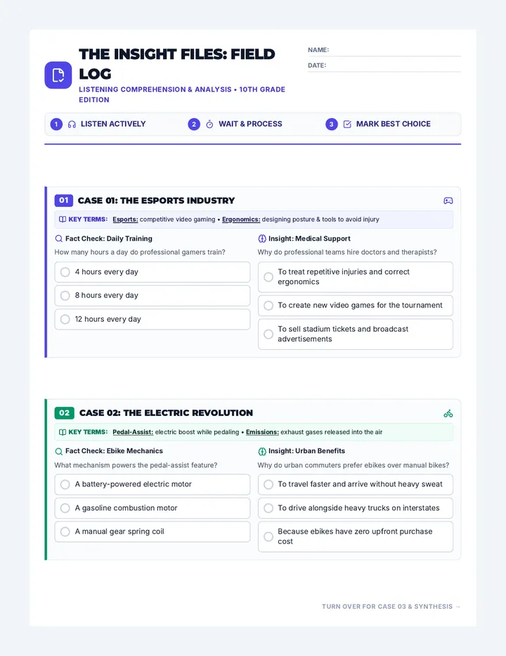Insight Organizer Specialized Worksheet