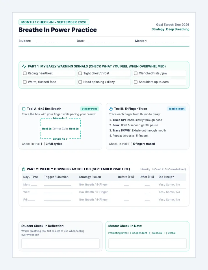 Breathe Practice Worksheet