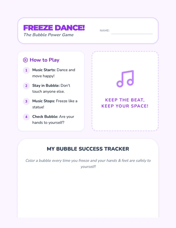 Bubble Power Freeze Dance Game