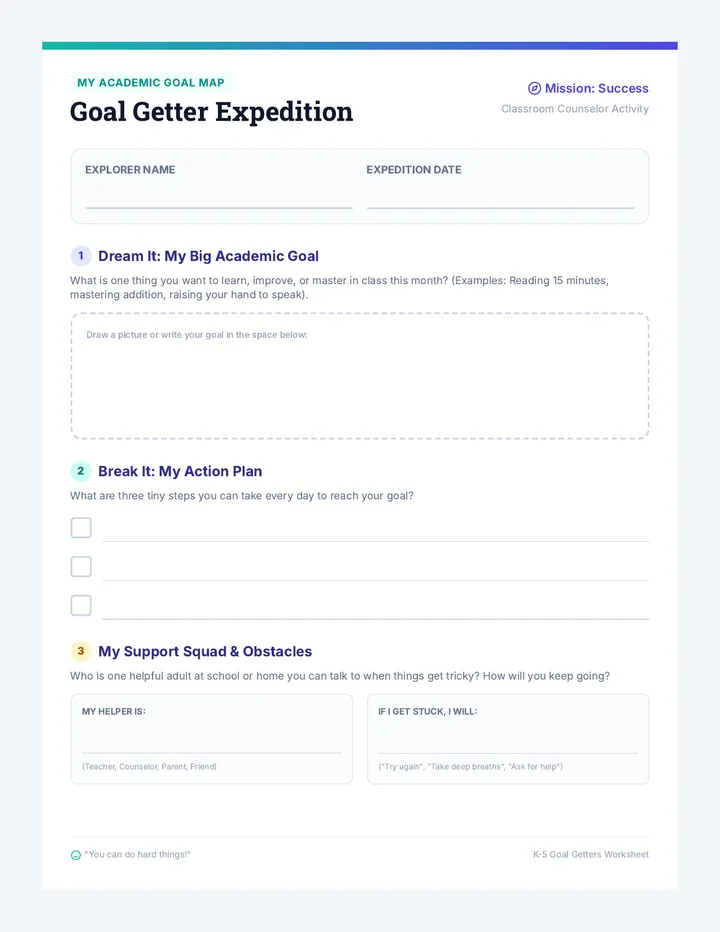 Goal Getter Worksheet