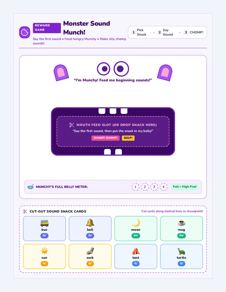 Monster Sound Munch Game