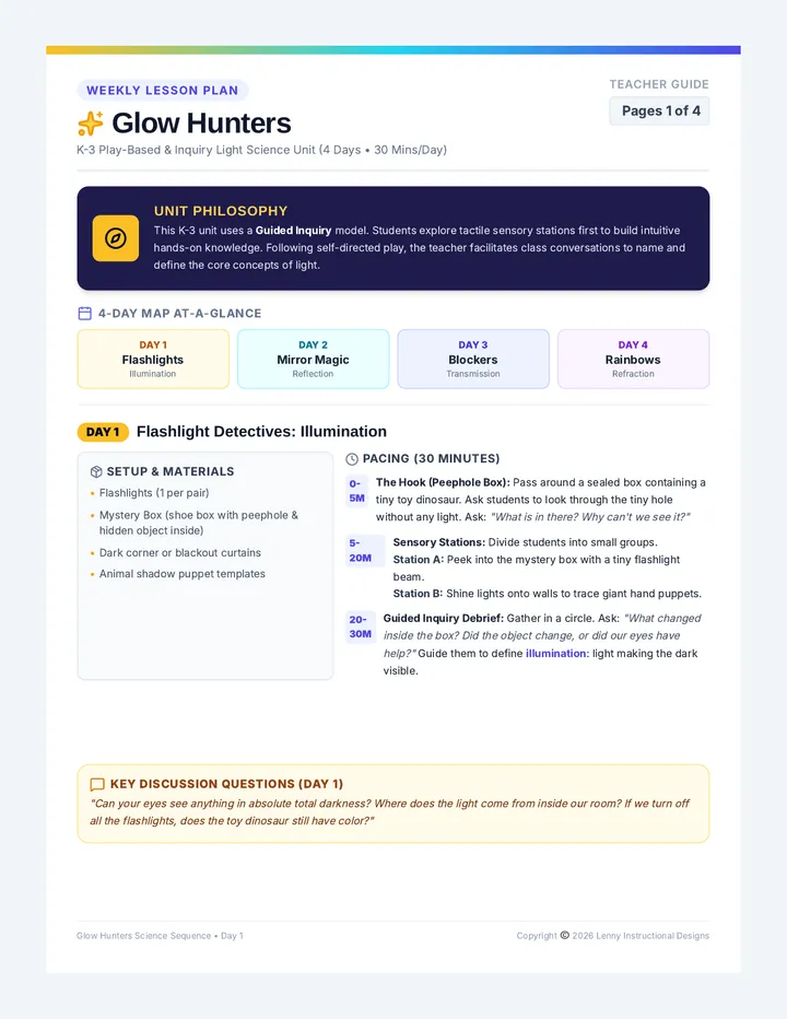 Glow Hunters Teacher Guide