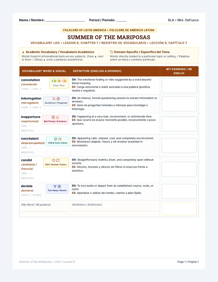 Mariposas Chapter Seven Packet