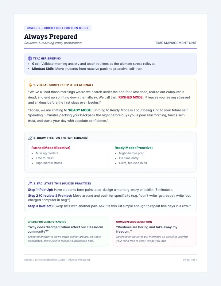 Always Prepared Direct Instruction Guide