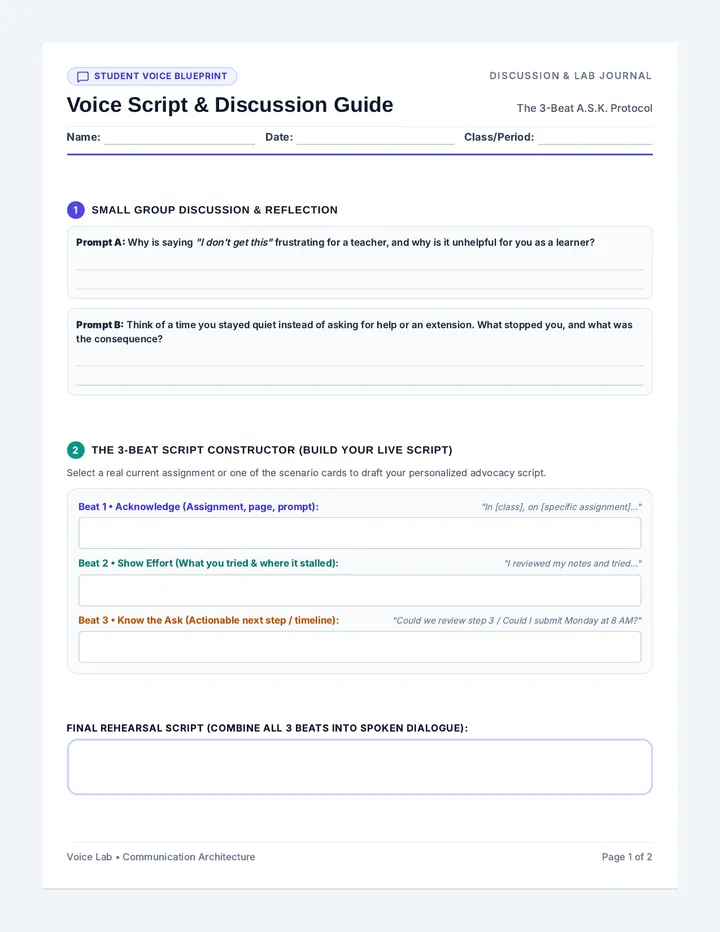 Voice Script Discussion Guide