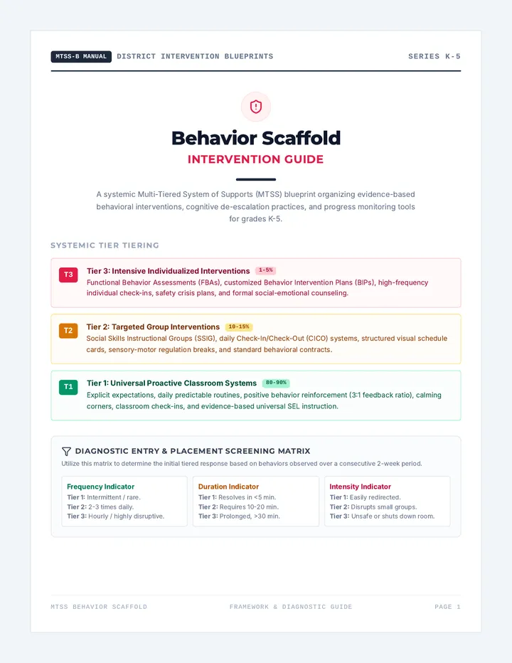 Behavior Scaffold Intervention Guide