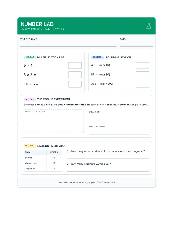 Monday Morning Lab Worksheet