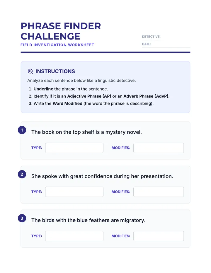 Phrase Finder Worksheet