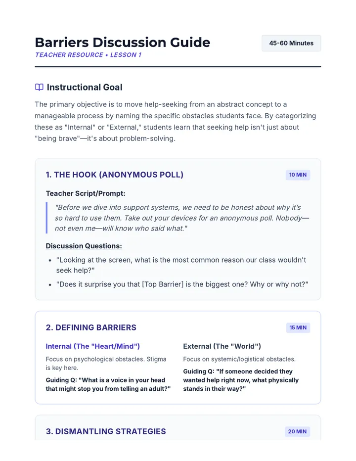 Barriers Discussion Guide
