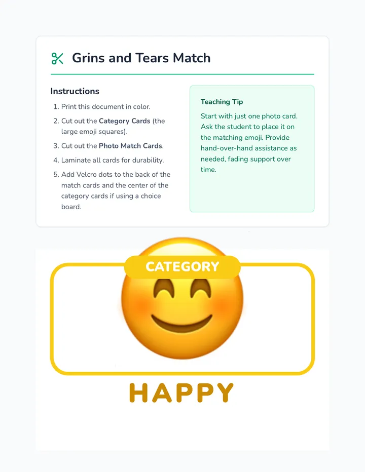 Grins and Tears Match Cards