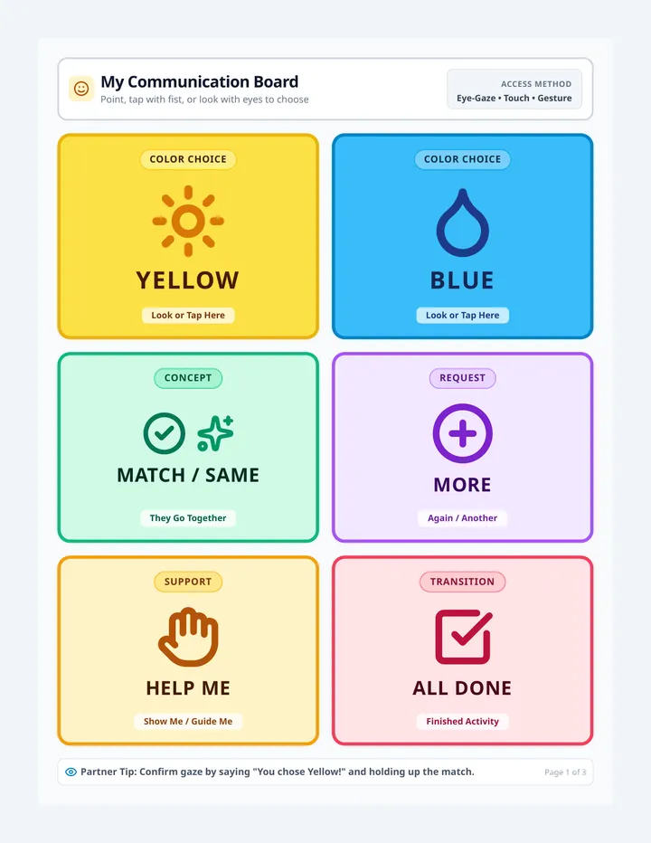 Color Explorers Activity Mats