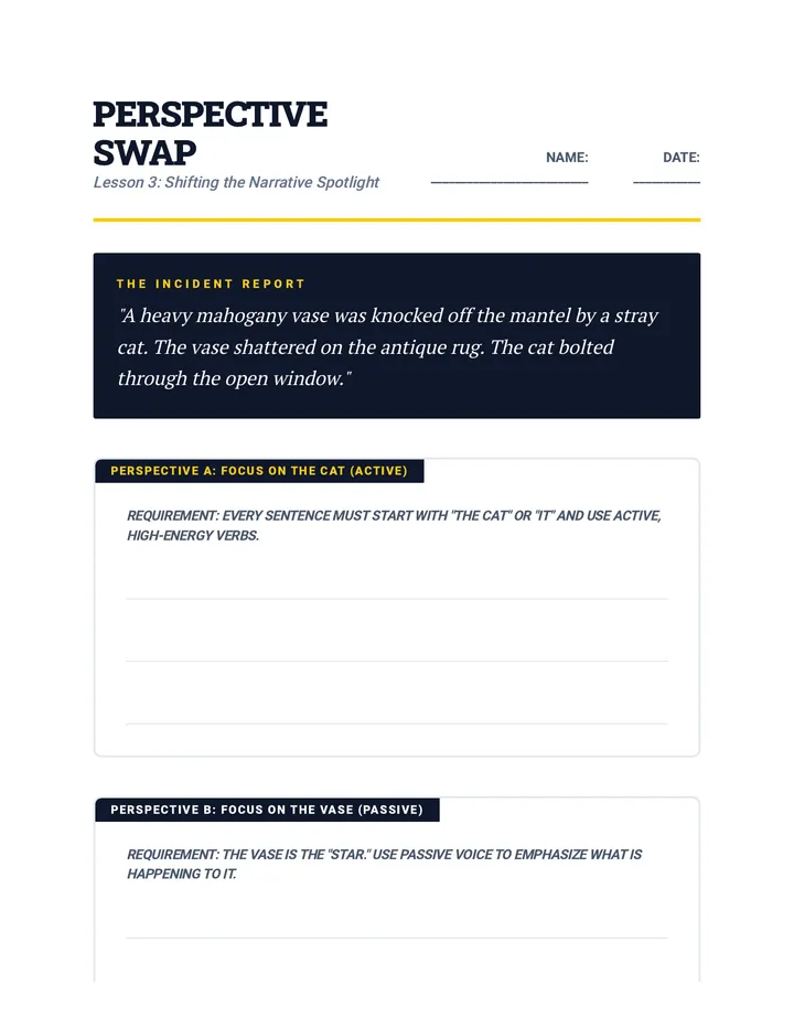 Perspective Swap Worksheet