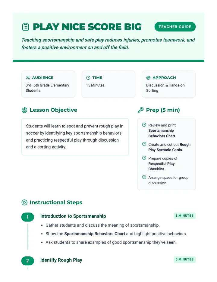 Play Nice Lesson Plan Teacher Guide