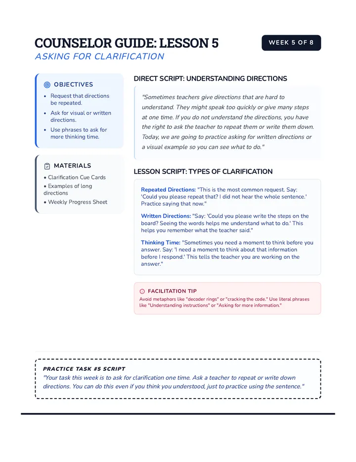 Self Advocacy Counselor Guide 5
