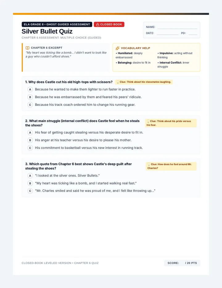 Silver Bullet Scaffolded Quiz