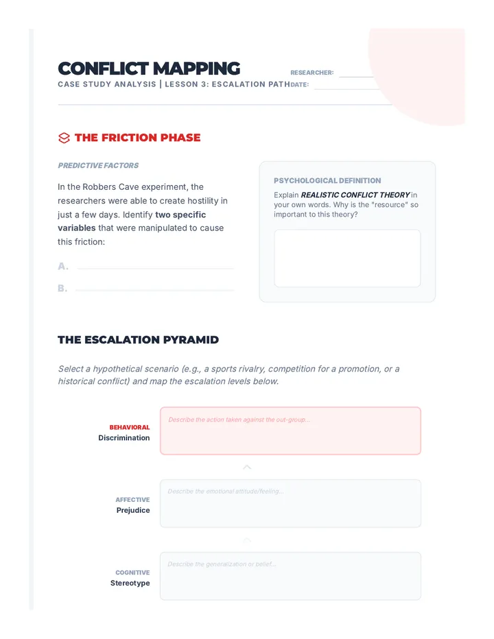 Conflict Analysis Worksheet