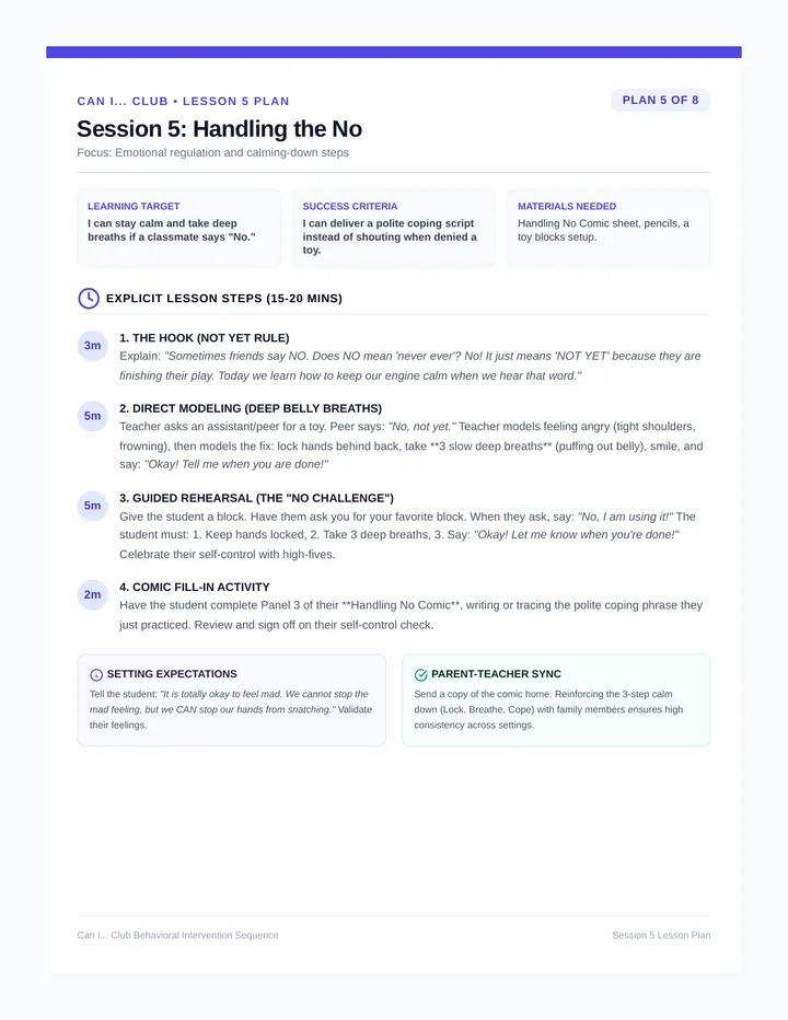 Handling No Lesson Plan