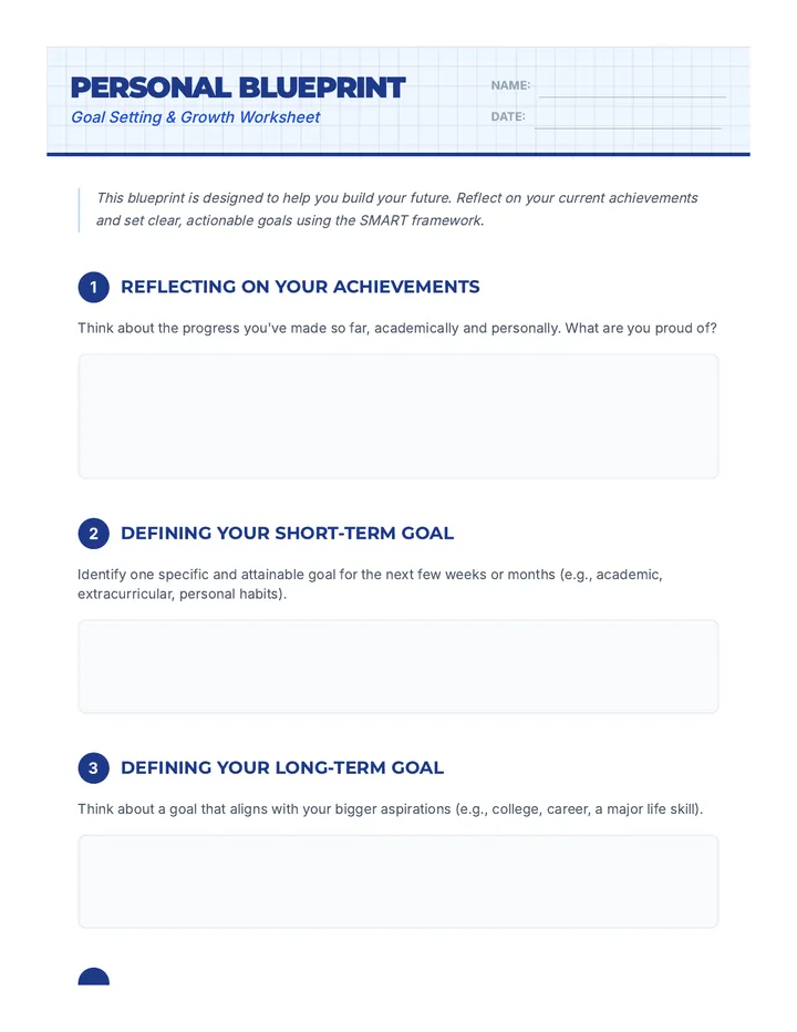 Personal Blueprint Worksheet