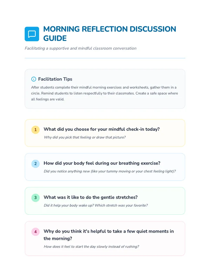 Morning Reflection Discussion Guide
