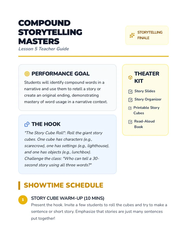 Compound Storytelling Teacher Guide