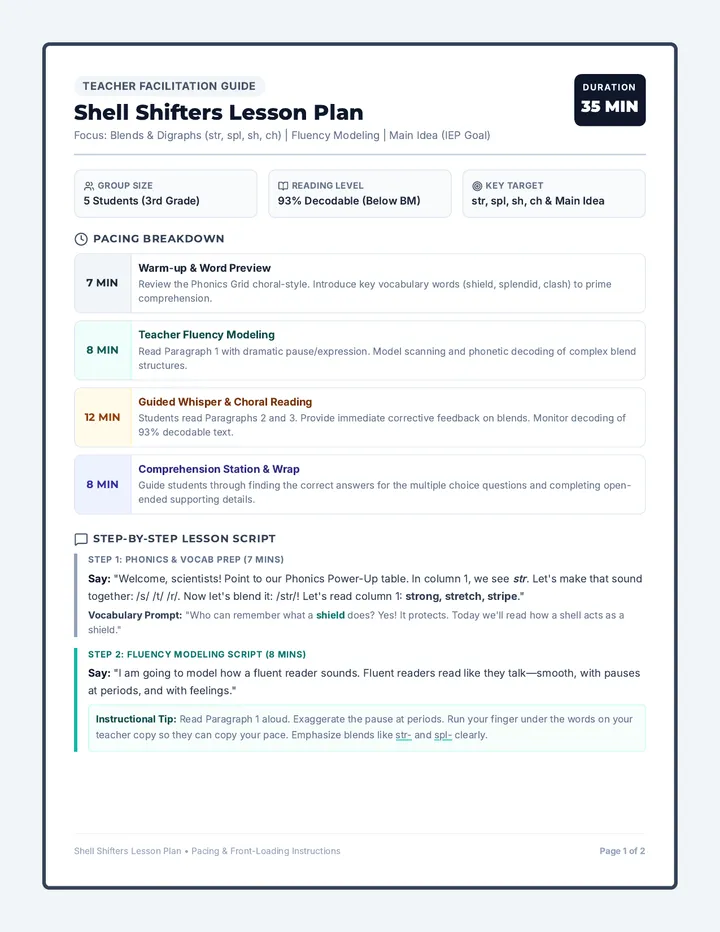 Shell Shifters Lesson Plan