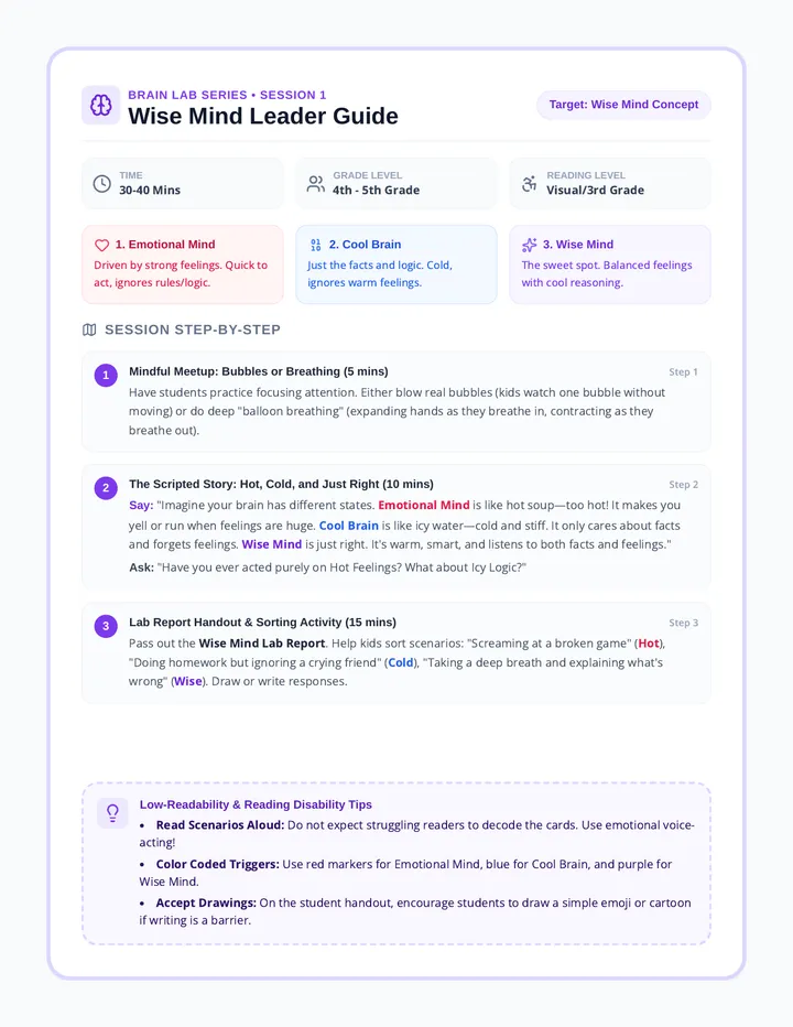 Wise Mind Counselor Guide
