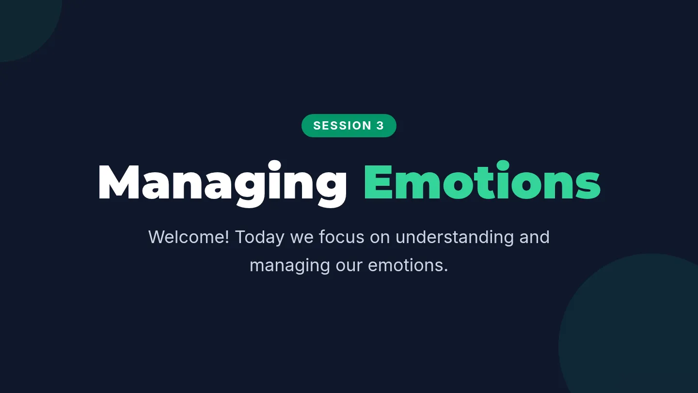 Session 3 Slides Managing Emotions