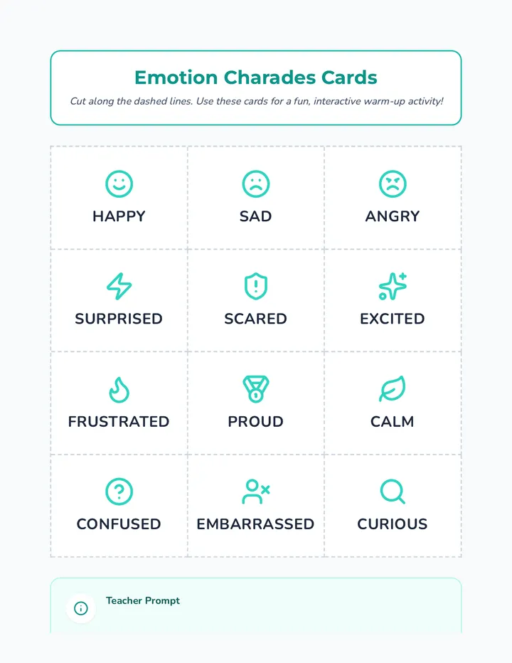 Emotion Charades Cards