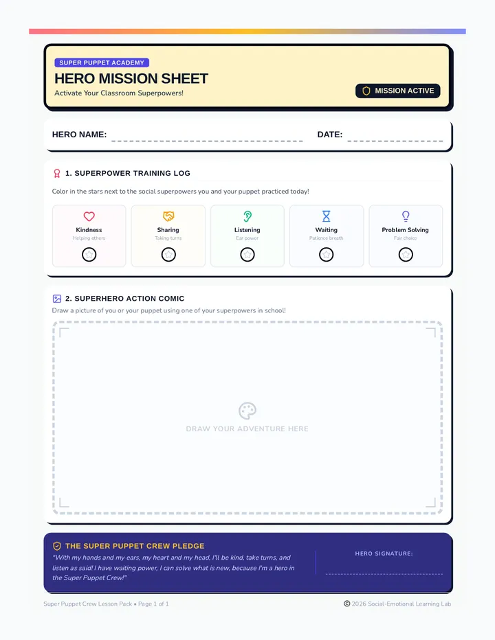Hero Mission Worksheet