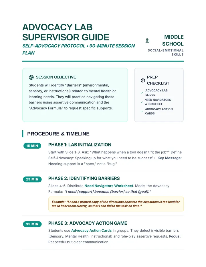Advocacy Lab Supervisor Guide