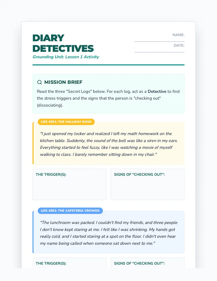 Diary Detectives Worksheet