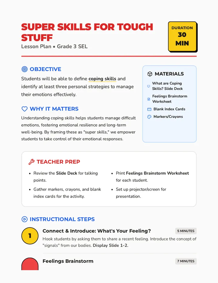 Super Skills Lesson Plan