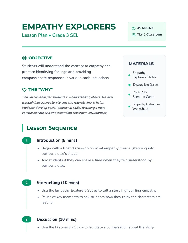 Empathy Explorers Lesson Plan