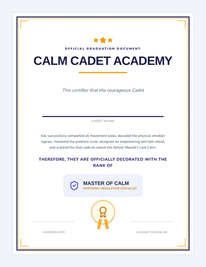 Calm Inspector Certificate