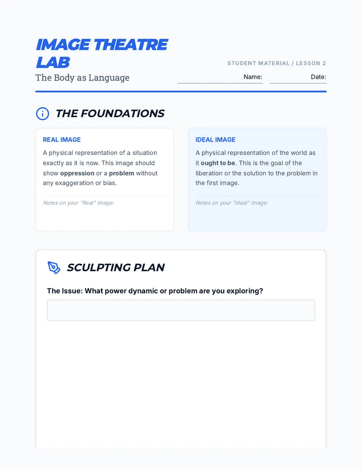Image Theatre Lab Worksheet