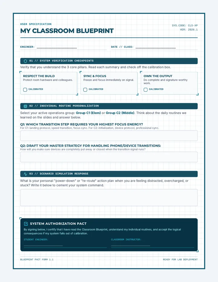 Room Blueprint Worksheet