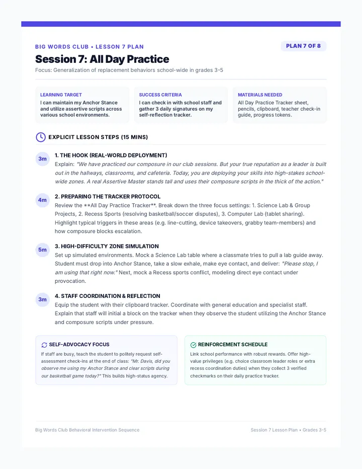 All Day Practice Lesson Plan